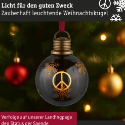 Batterieleuchte - Weihnachtskugel Peace