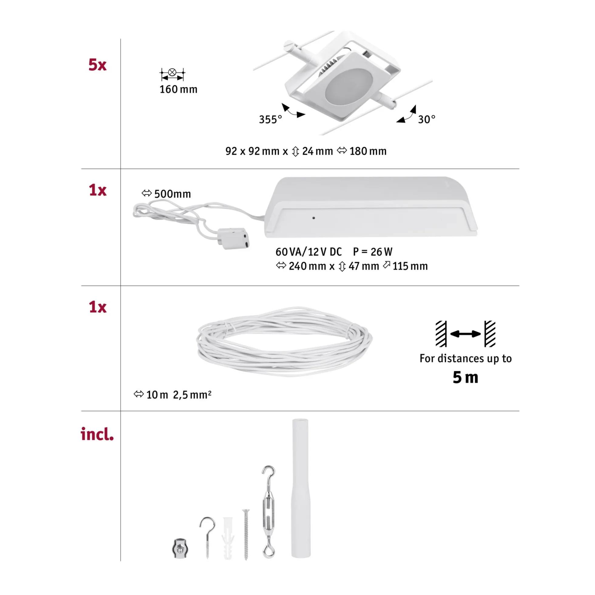 CorDuo LED Seilsystem - MacLED Basisset