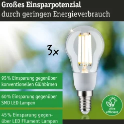 Efficient-Line Filament 230V - LED Tropfen 3er-Set 100mm