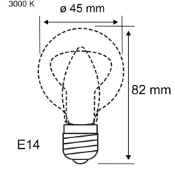 Efficient-Line Filament 230V - LED Tropfen 1er-Set 82mm