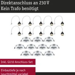 Einbauleuchte - 10er-Set schwenkbar