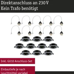 Einbauleuchte - 10er-Set schwenkbar