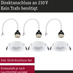 Einbauleuchte - 3er-Set schwenkbar