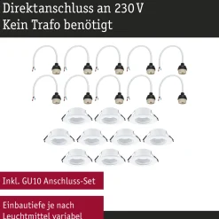 Einbauleuchte - 10er-Set starr