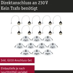 Einbauleuchte - 10er-Set starr