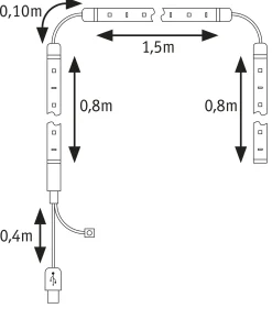 EntertainLED USB LED Strip - TV-Beleuchtung 75 Zoll
