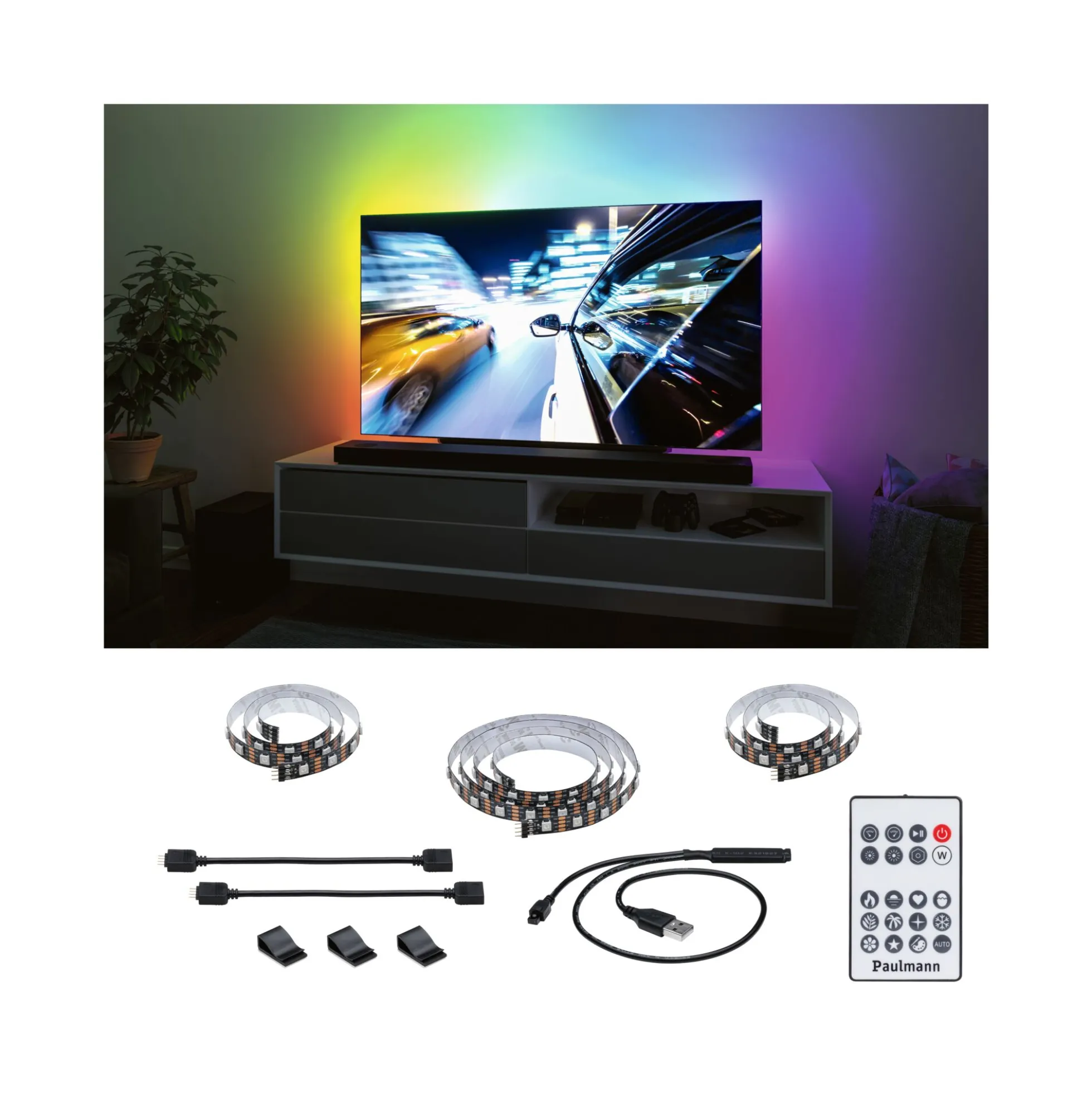 EntertainLED USB LED Strip - TV-Beleuchtung 55 Zoll