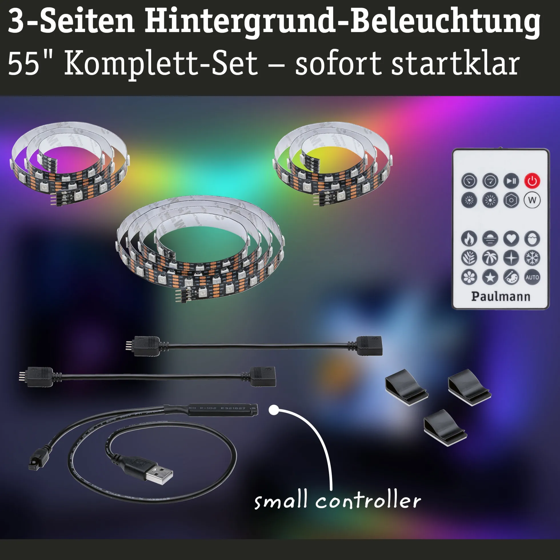 EntertainLED USB LED Strip - TV-Beleuchtung 55 Zoll
