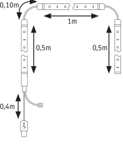 EntertainLED USB LED Strip - TV-Beleuchtung 55 Zoll