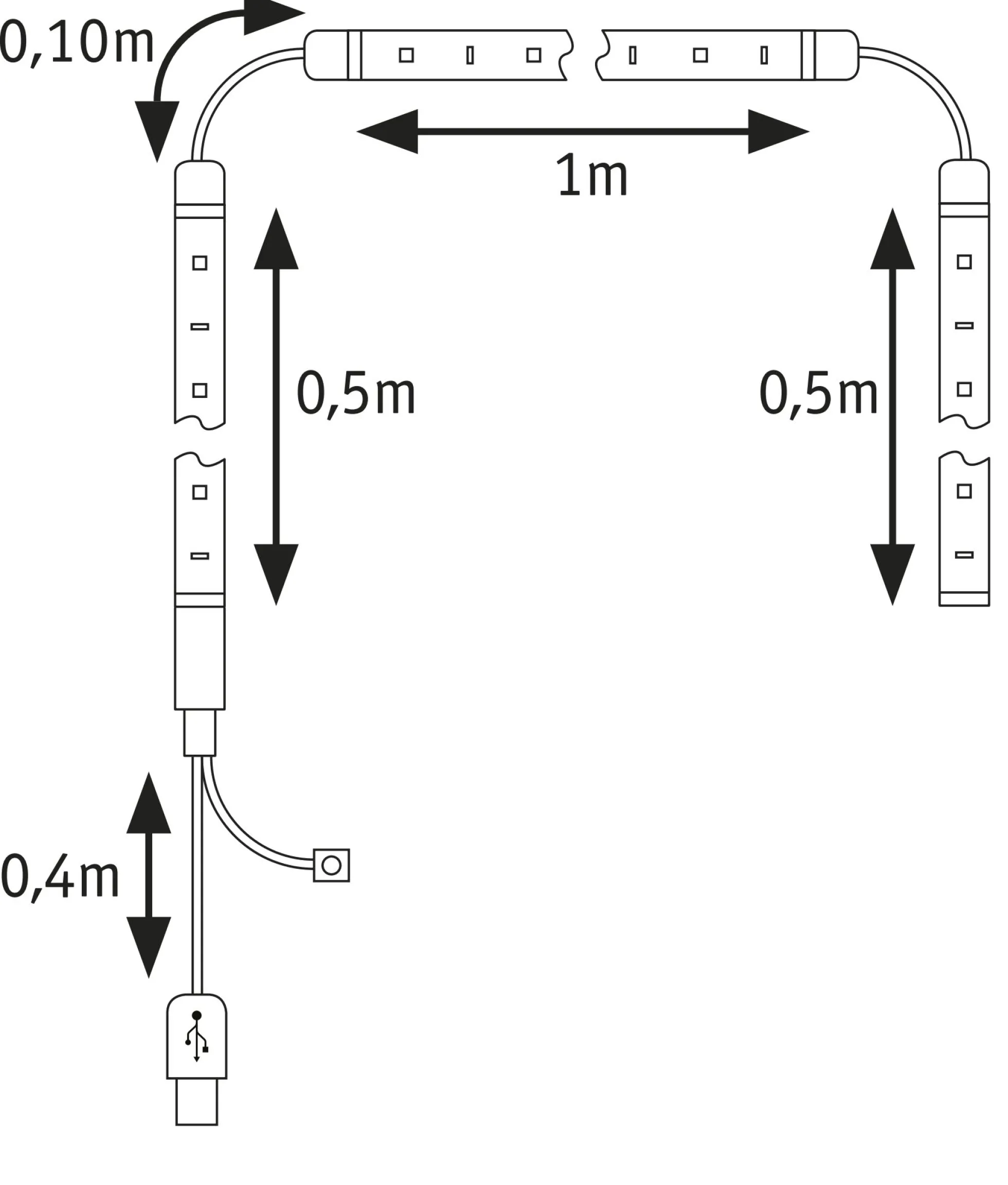 EntertainLED USB LED Strip - TV-Beleuchtung 55 Zoll