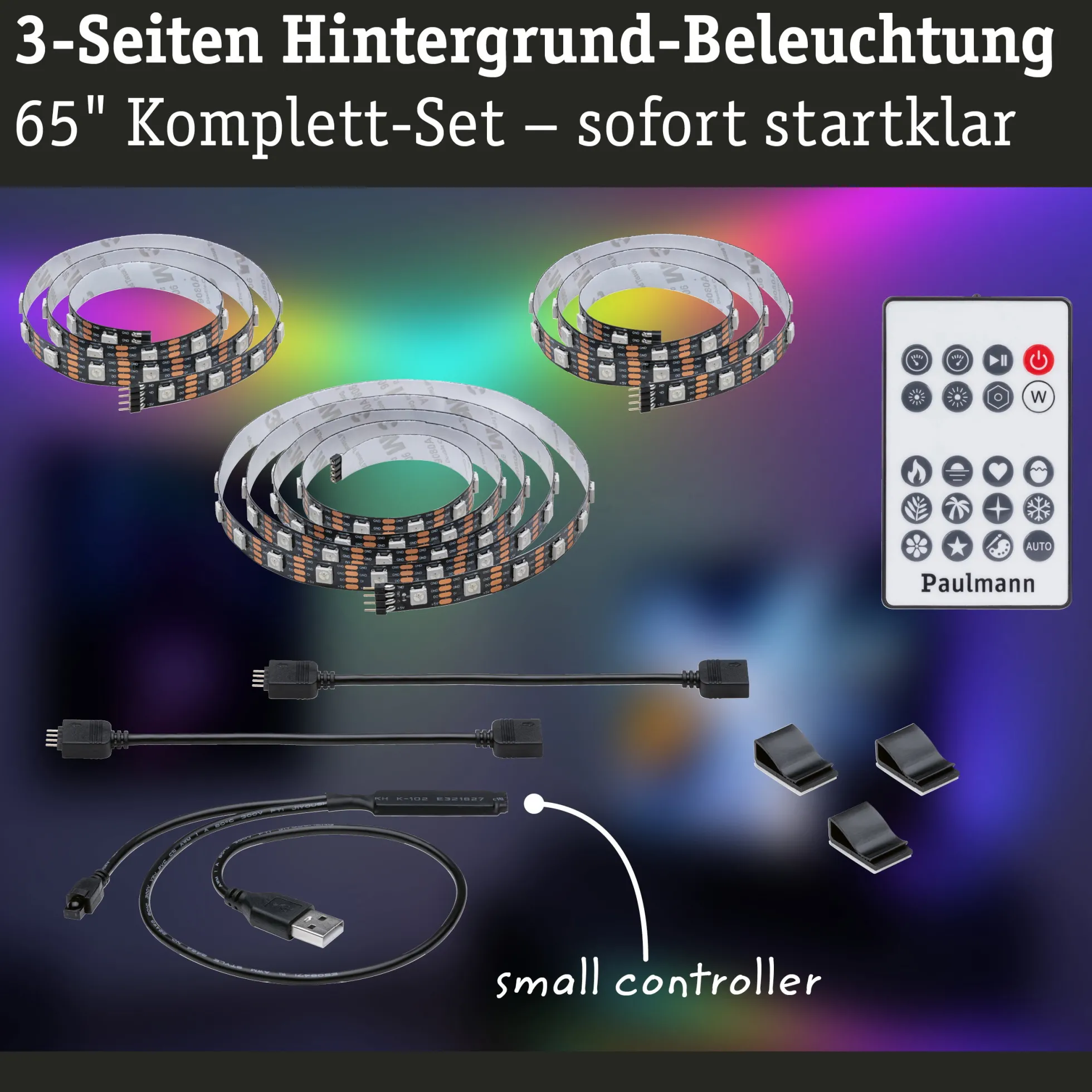 EntertainLED USB LED Strip - TV-Beleuchtung 65 Zoll