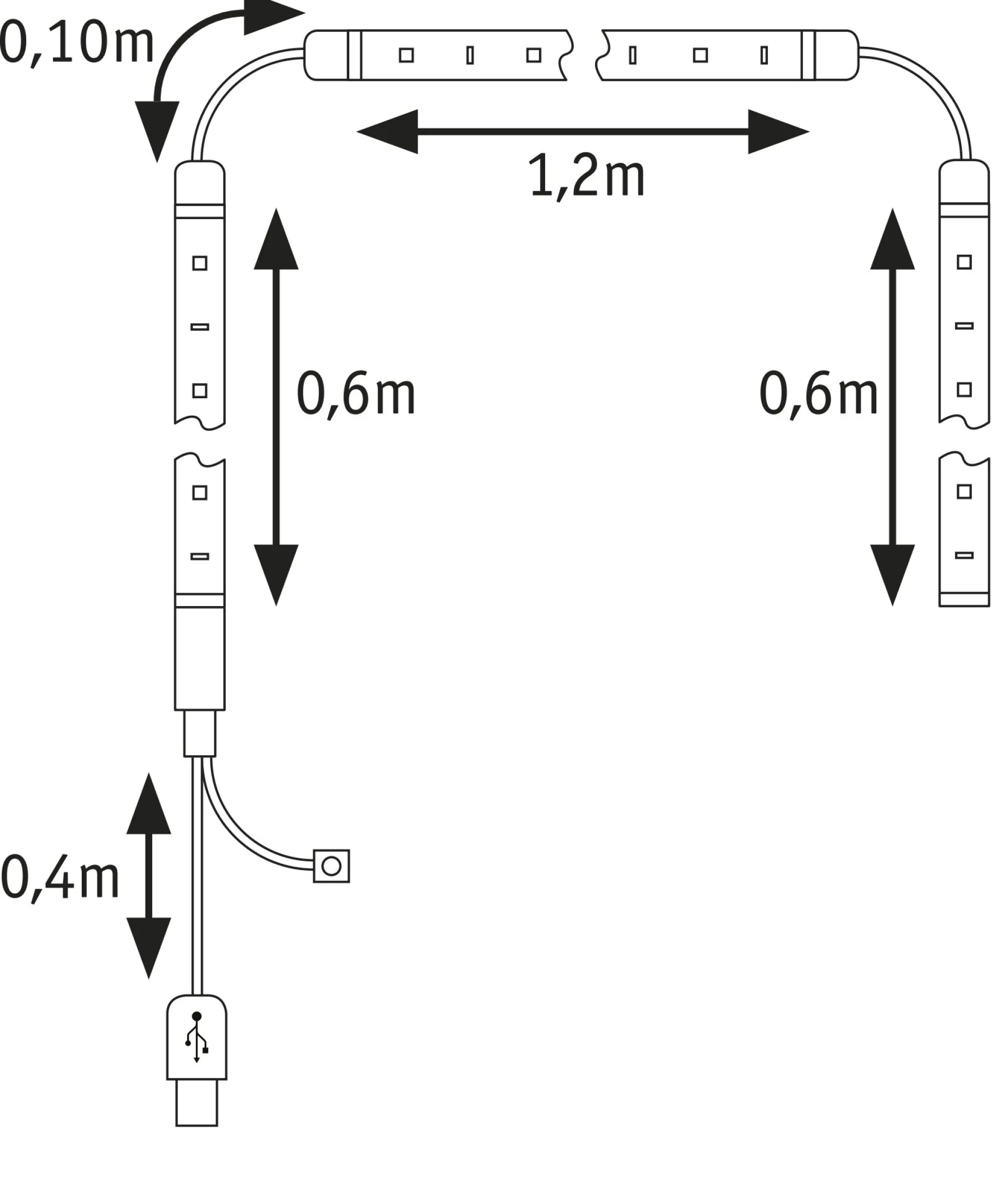 EntertainLED USB LED Strip - TV-Beleuchtung 65 Zoll