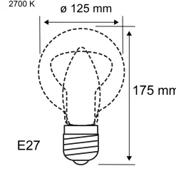 Filament 230V - LED Globe G125 E27