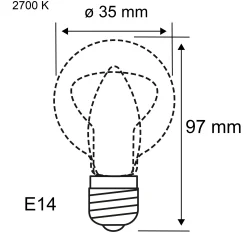 Filament 230V - LED Kerze E14