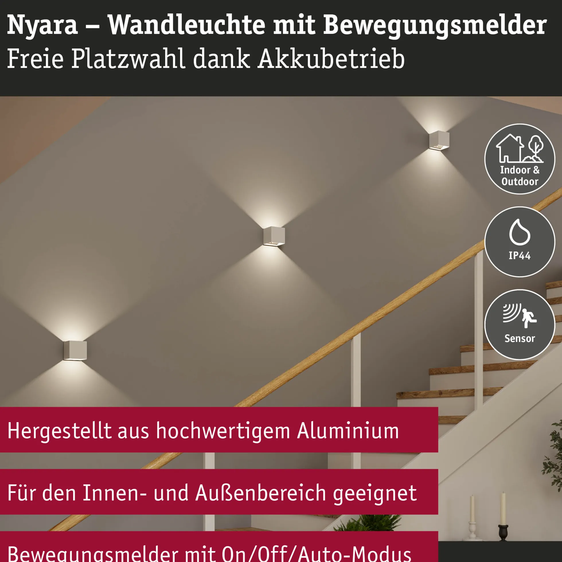 LED Akkuwandleuchte - Nyara