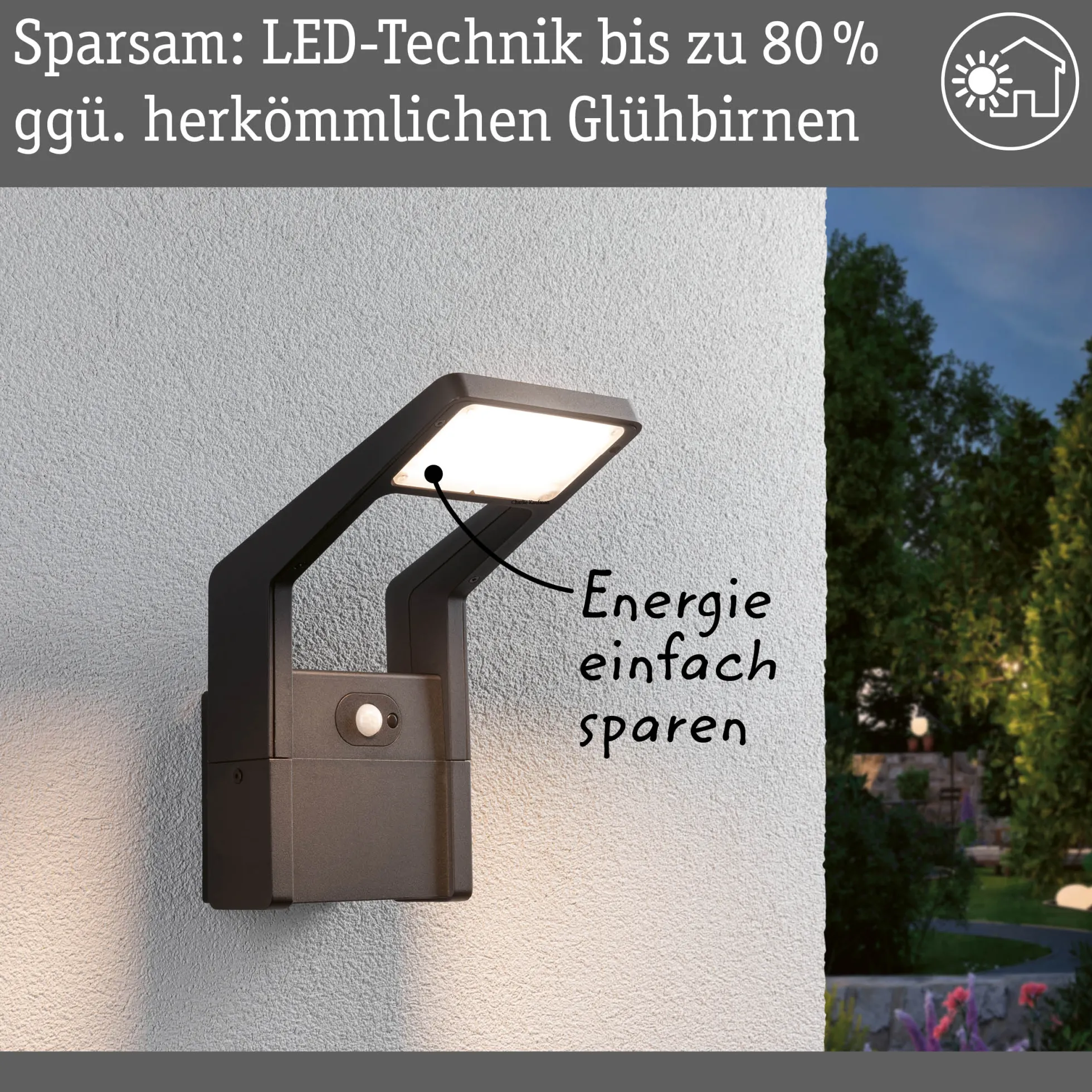 LED Außenwandleuchte - Juntea Dämmerungsgesteuerter Bewegungsmelder (IR)