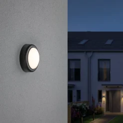 LED Außenwandleuchte - LED Außenwandleuchte IP44 140mm 3000K 8W 560lm 230V Grau Kunststoff