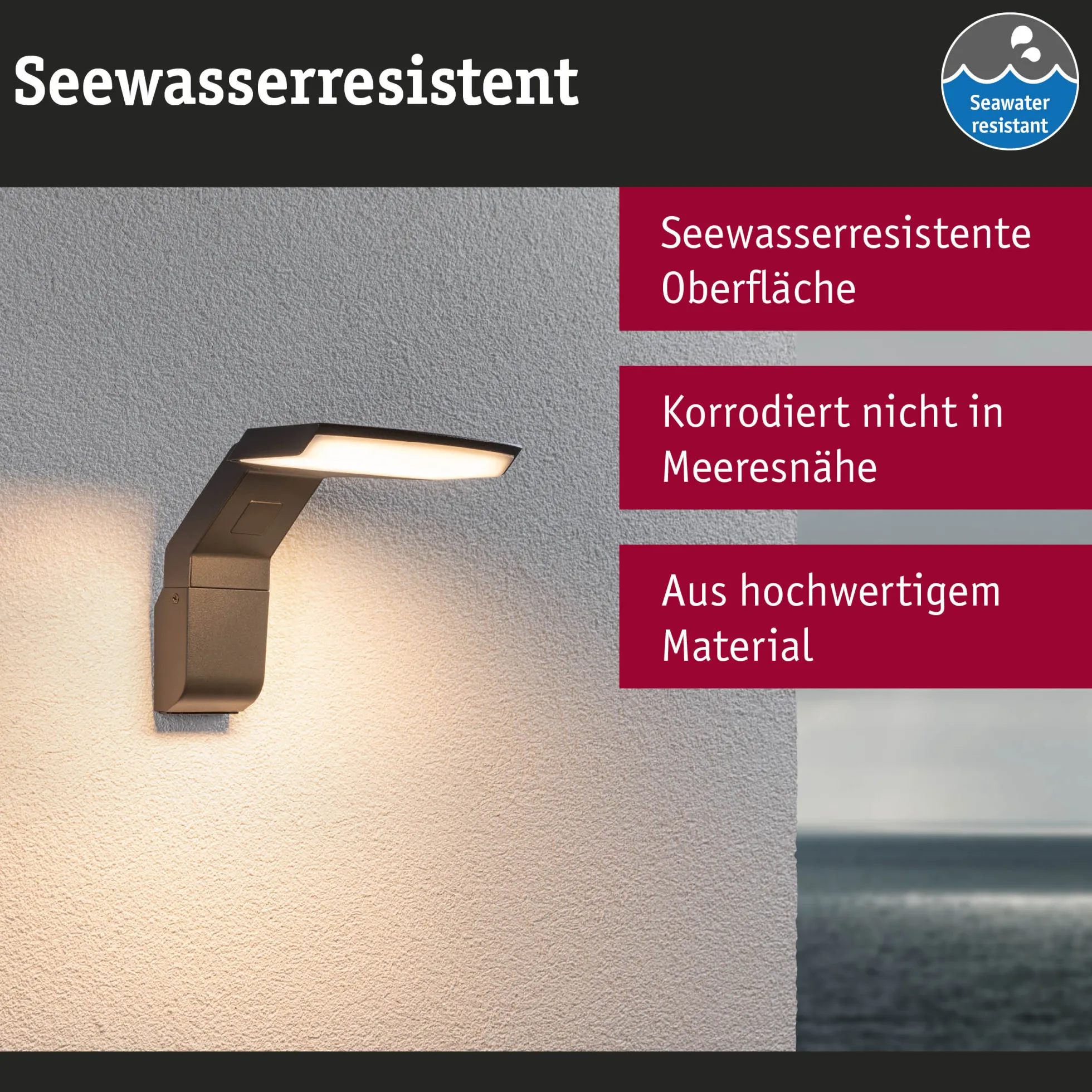 LED Außenwandleuchte - Zenera seewasserresistent