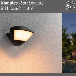 LED Außenwandleuchte Smart Home Zigbee 3.0 - Skyla Dämmerungsgesteuerter Bewegungsmelder (IR) insektenfreundlich