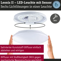 LED Deckenleuchte - Leonis II Dämmerungsgesteuerter Bewegungsmelder (HF)