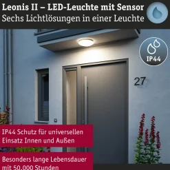 LED Deckenleuchte - Leonis II Dämmerungsgesteuerter Bewegungsmelder (HF)