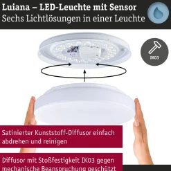 LED Deckenleuchte - Luiana Dämmerungsgesteuerter Bewegungsmelder (HF)