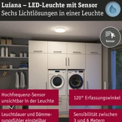 LED Deckenleuchte - Luiana Dämmerungsgesteuerter Bewegungsmelder (HF)