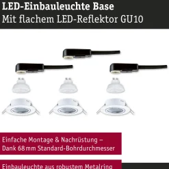 LED Einbauleuchte - Base GU10 Flat schwenkbar
