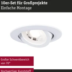 LED Einbauleuchte - 10er-Set schwenkbar
