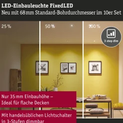 LED Einbauleuchte - FixedLED 10er-Set schwenkbar