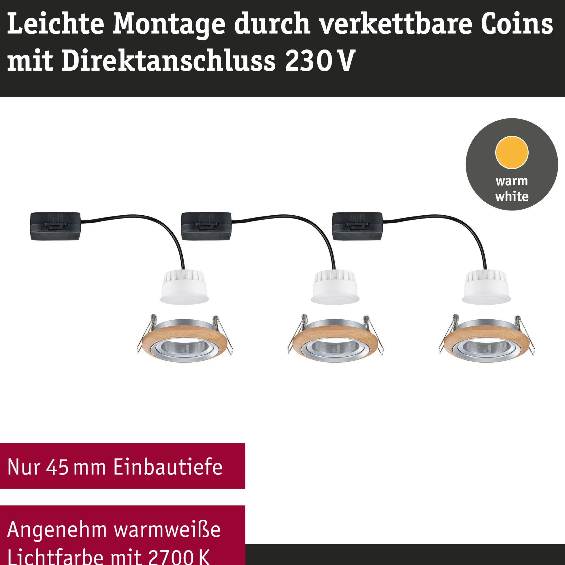 LED Einbauleuchte - Lanati 3er-Set