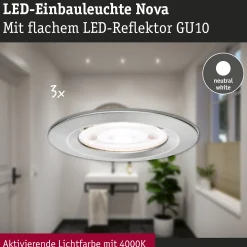 LED Einbauleuchte - Nova GU10 Flat starr