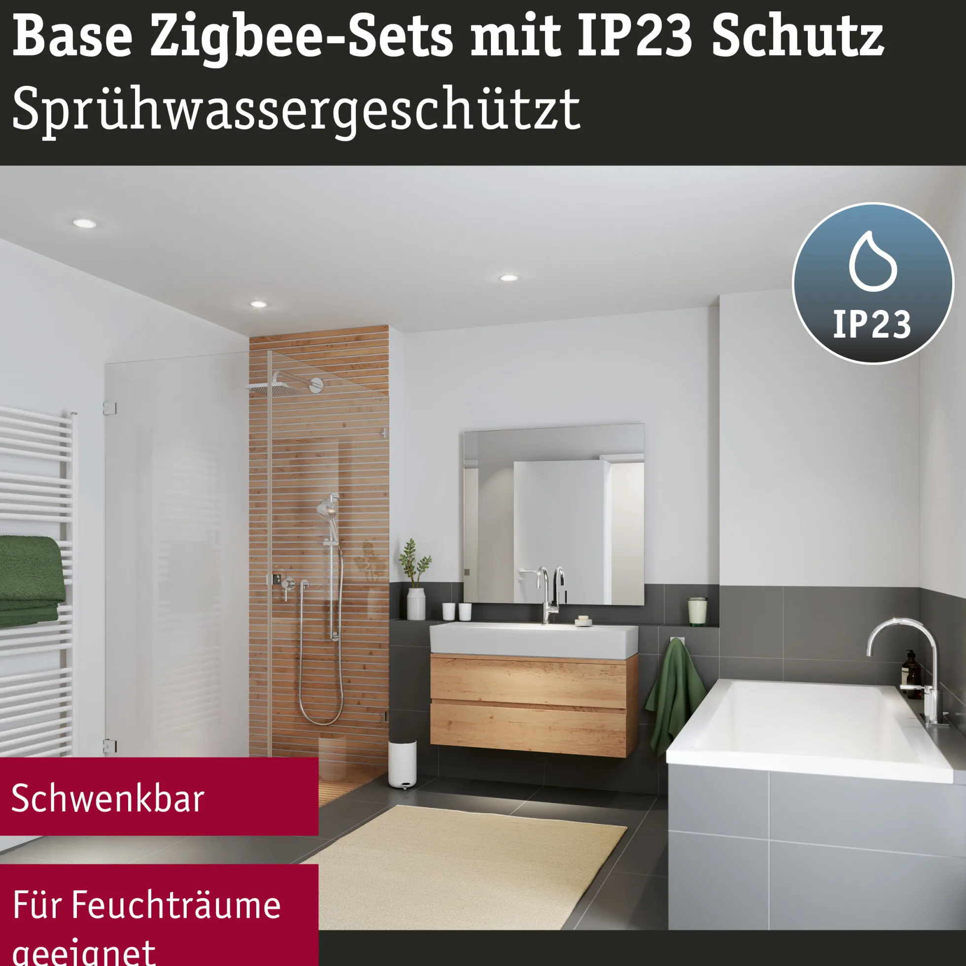 LED Einbauleuchte Smart Home Zigbee 3.0 - Base Basisset schwenkbar