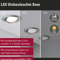 LED Einbauleuchte 3-Step-Dim - Base Basisset schwenkbar