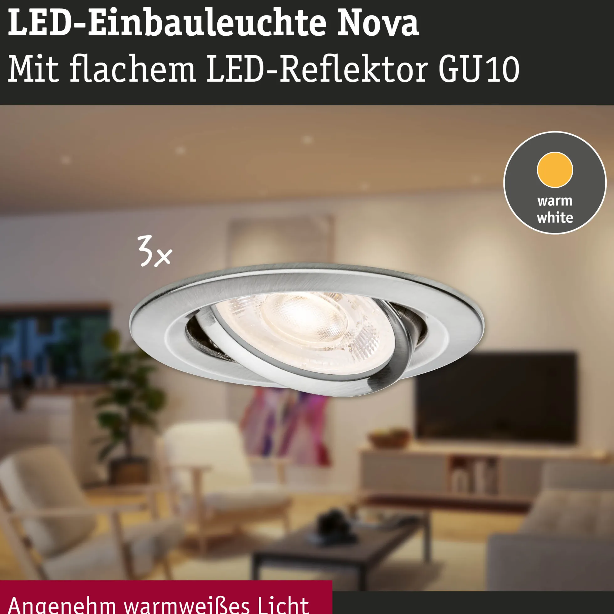 LED Einbauleuchte 3-Step-Dim - Nova GU10 Flat schwenkbar