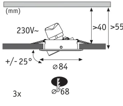 LED Einbauleuchte 3-Step-Dim - Nova GU10 Flat schwenkbar