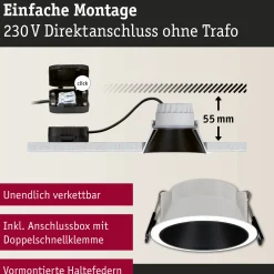 LED Einbauleuchte 3-Step-Dim - Cole 6er-Set