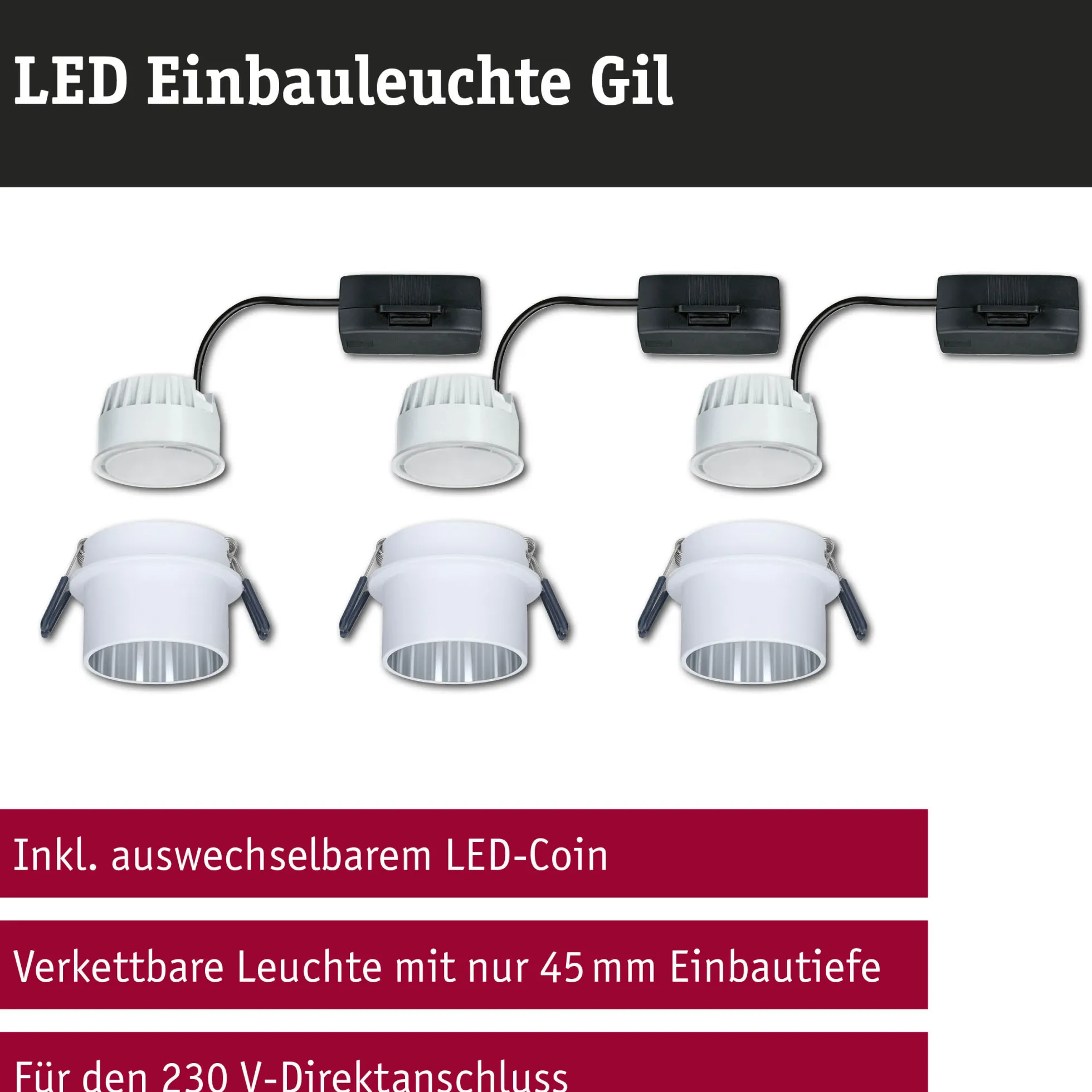 LED Einbauleuchte 3-Step-Dim - Gil Basisset