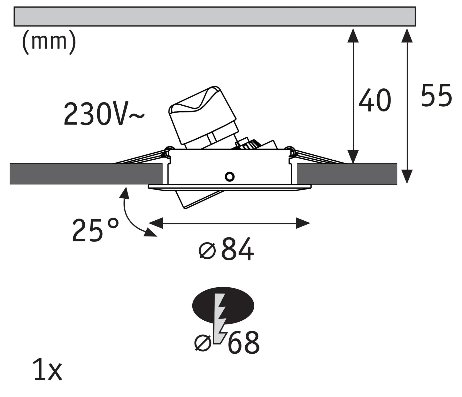 LED Einbauleuchte 3-Step-Dim - Nova GU10 Flat schwenkbar