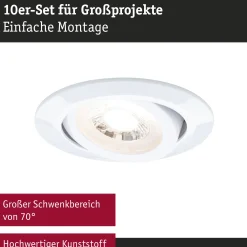 LED Einbauleuchte 3-Step-Dim - 10er-Set schwenkbar