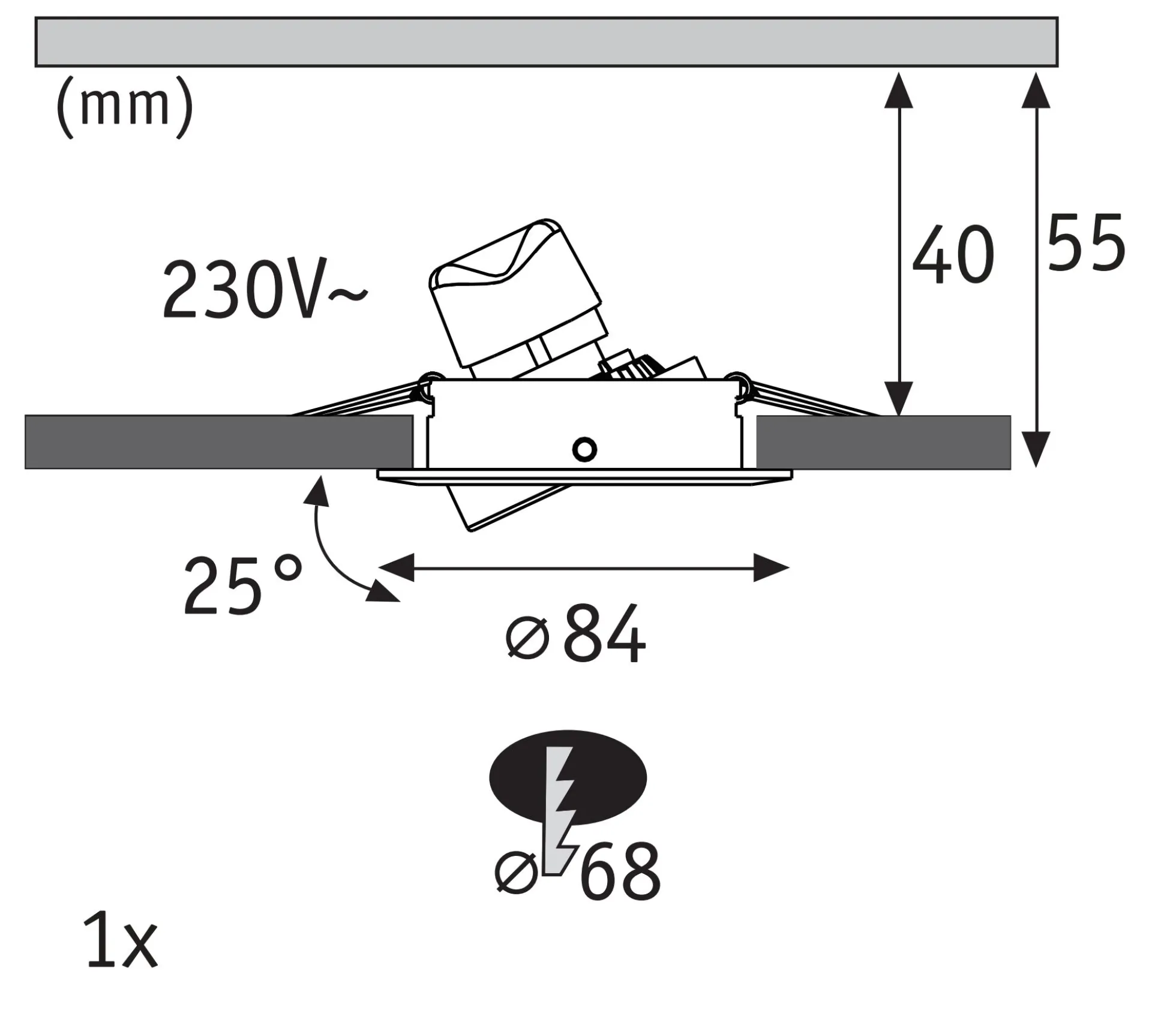 LED Einbauleuchte 3-Step-Dim - Nova GU10 Flat schwenkbar