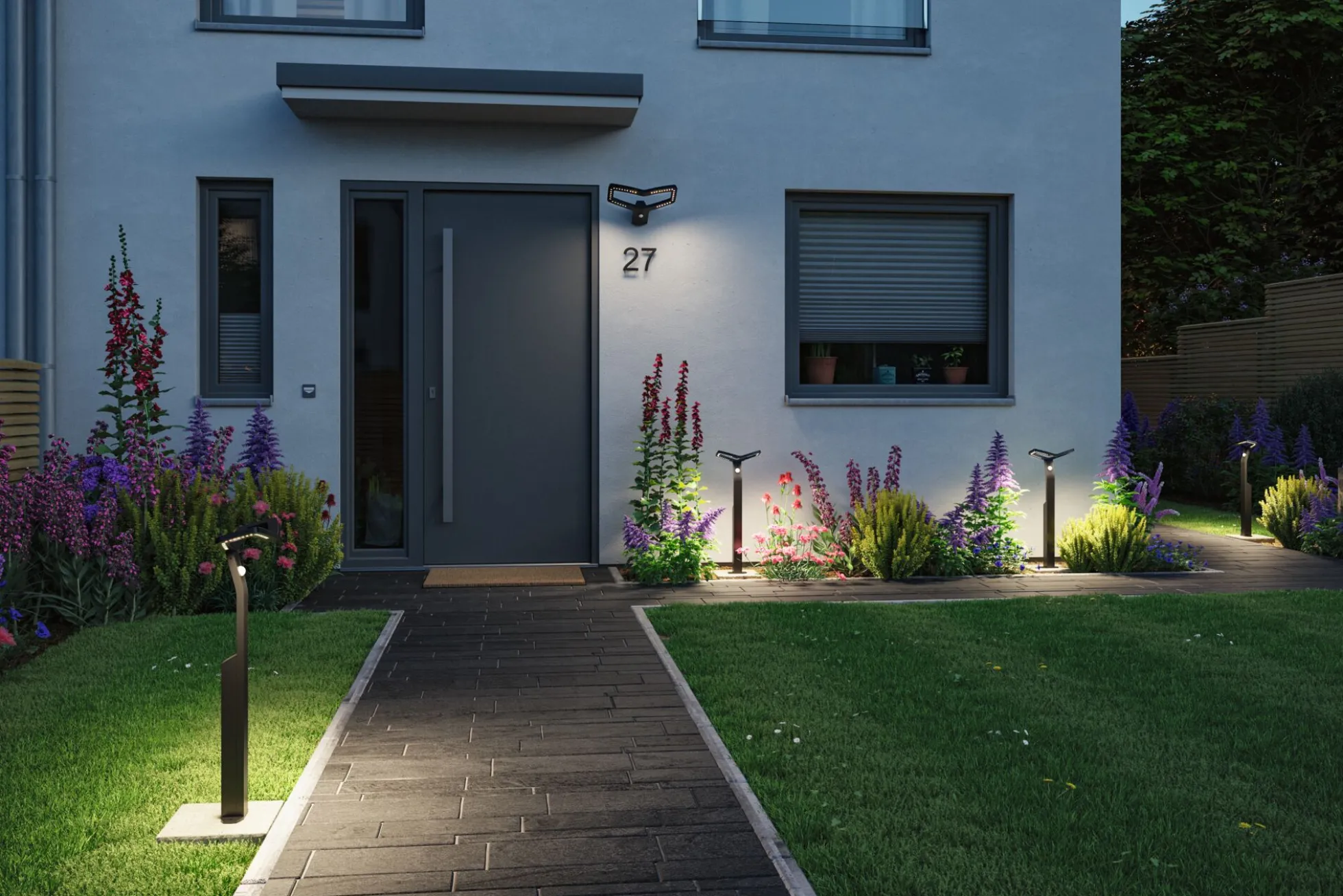 LED Pollerleuchte - Alara Dämmerungsgesteuerter Bewegungsmelder (IR)