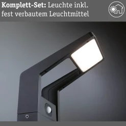 LED Pollerleuchte - Juntea Dämmerungsgesteuerter Bewegungsmelder (IR)