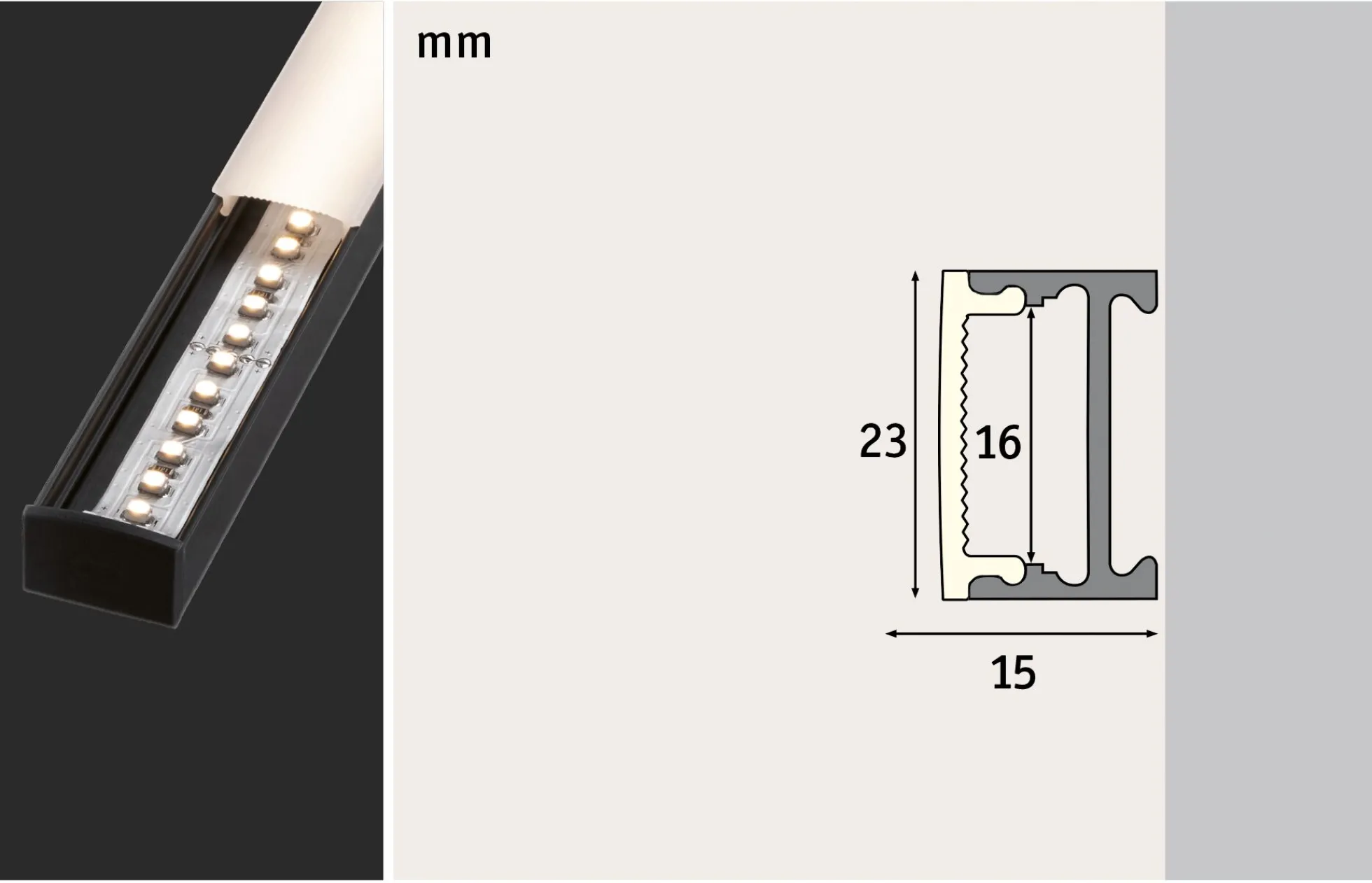LED Strip Profil - Square 1m