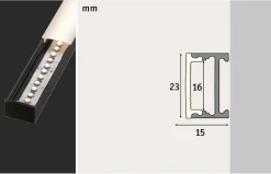 LED Strip Profil - Square 2m
