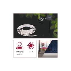 LED Stripe Solar - 3m inkl. Dämmerungssensor und Akku
