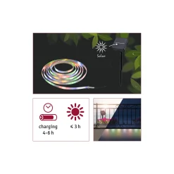 LED Stripe Solar - 3m inkl. Dämmerungssensor und Akku
