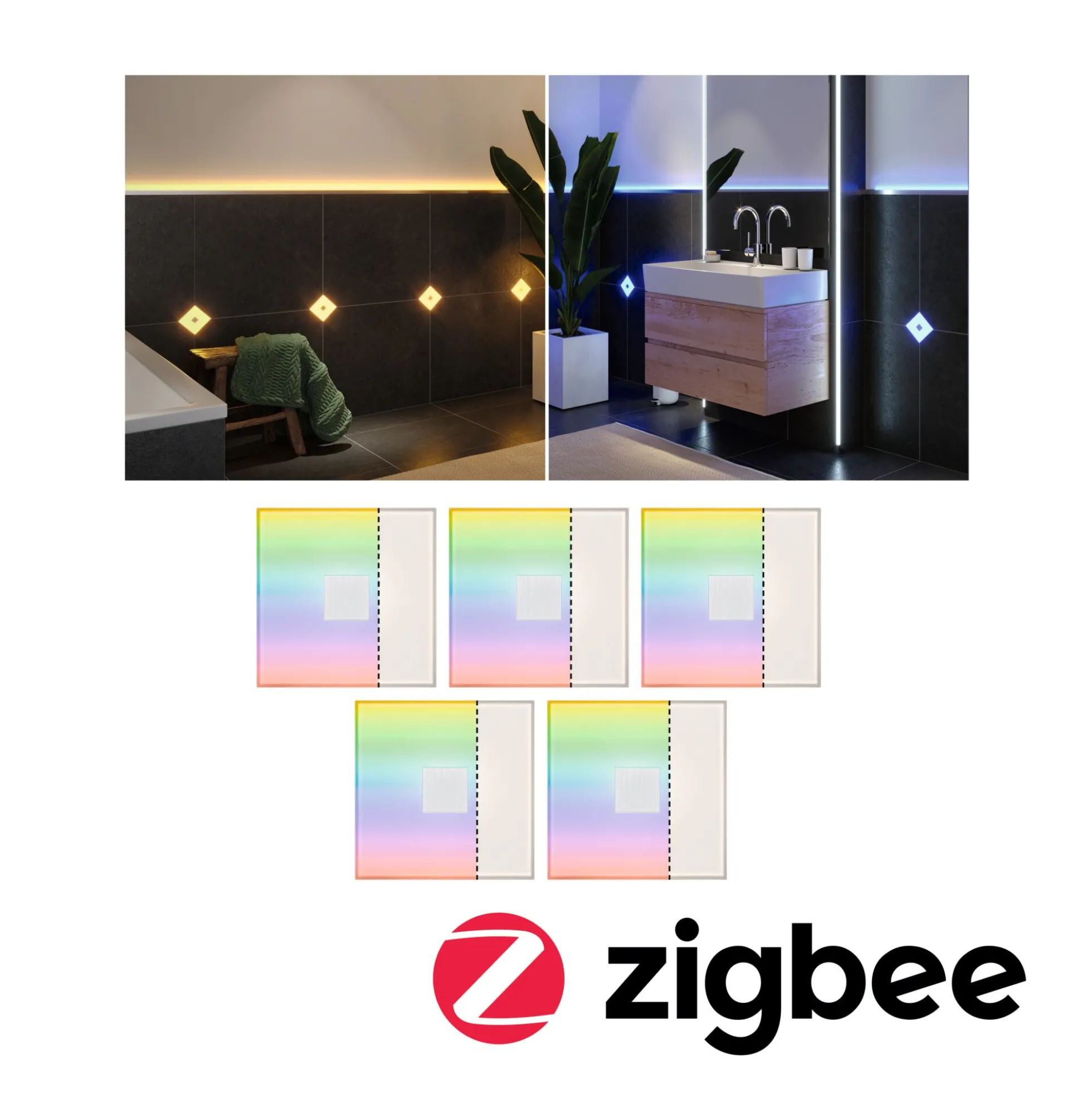 LumiTiles LED Fliesen Smart Home Zigbee 3.0 - Square 5er-Set