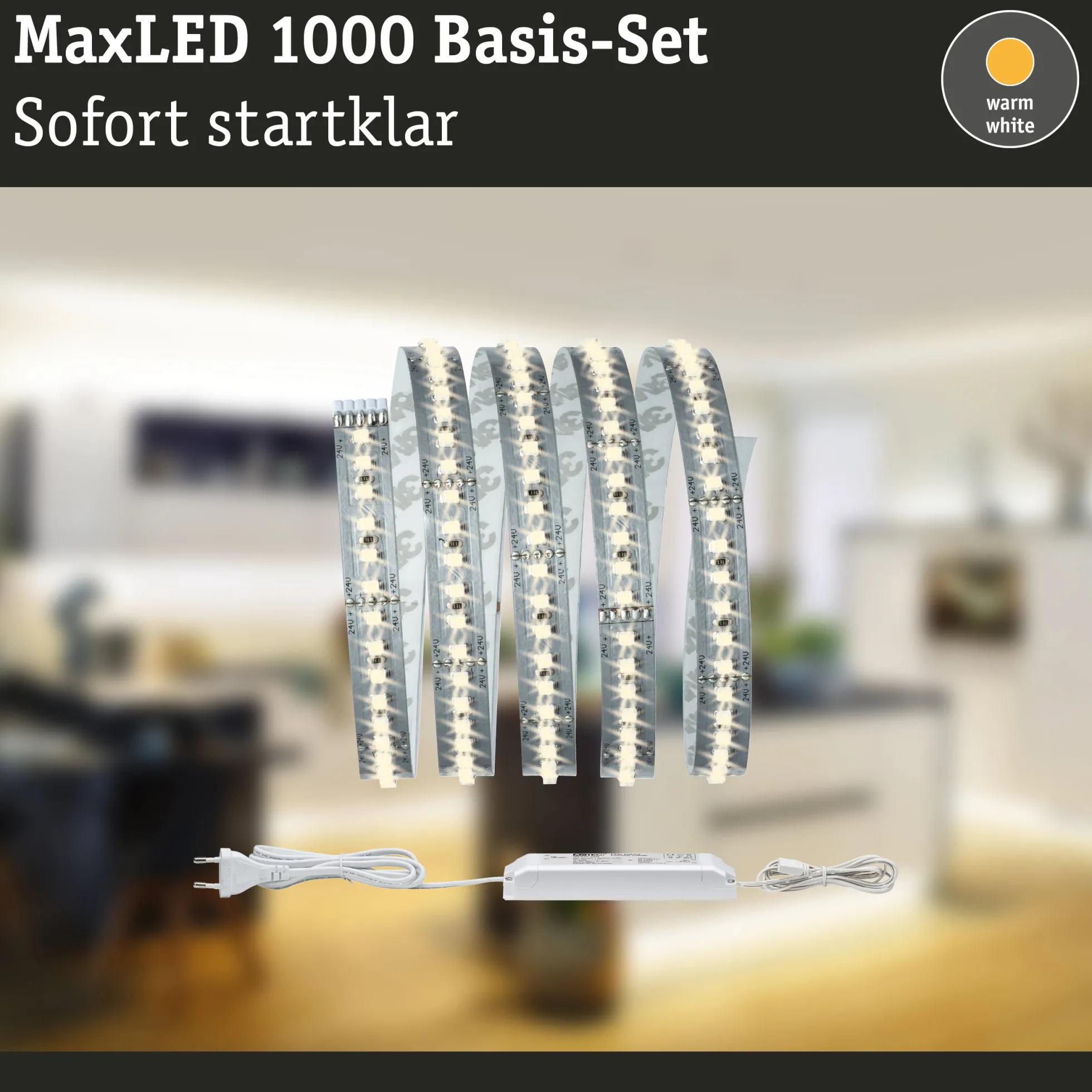 MaxLED 1000 LED Strip - Basisset 1,5m Warmweiß