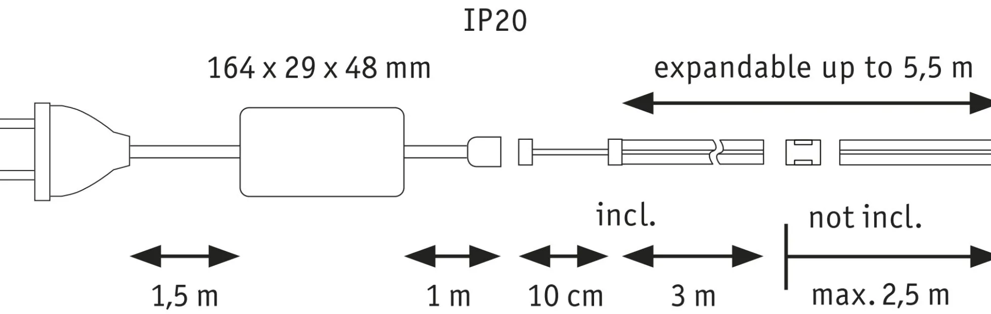 MaxLED 1000 LED Strip - Basisset 3m Warmweiß